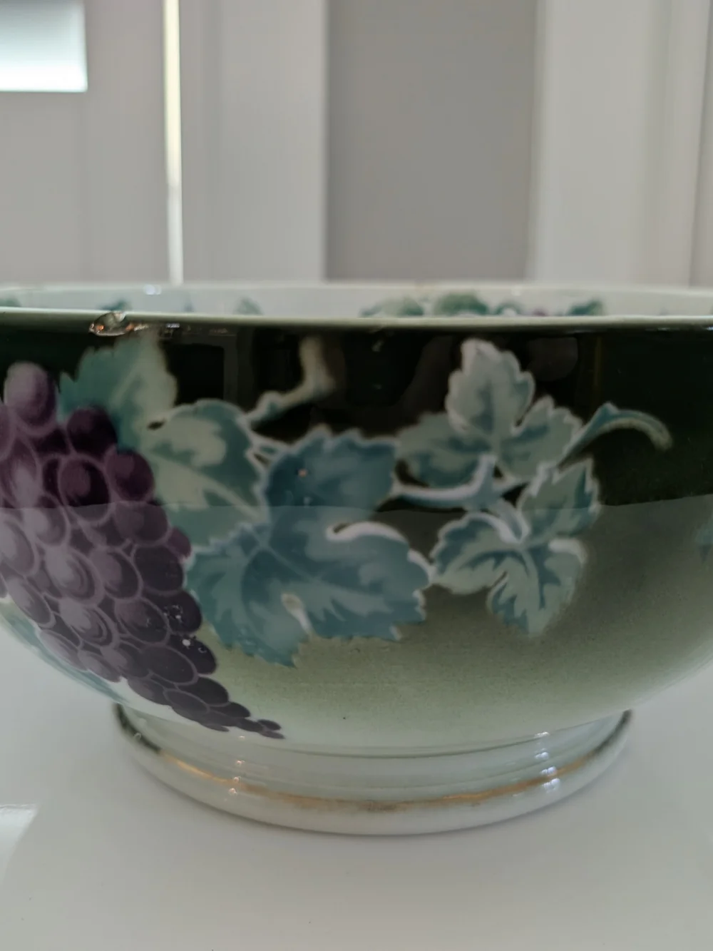Antique K&G Luneville France Grape Harvest Punch Bowl Keller & Guérin Faience 10